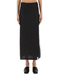 Alysi - Side-Slit Midi Skirt - Lyst