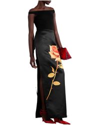 David Koma - Floral-Print Duchesse-Satin Maxi Skirt - Lyst