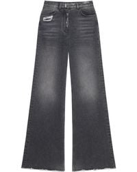 Givenchy - Logo Plaque Wide Leg Jeans - Lyst