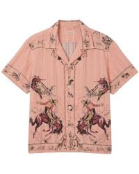 Bode - Bronco Buster Graphic-Print Seersucker Shirt - Lyst