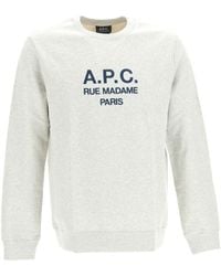 A.P.C. - Logo Embroidered Crewneck Sweatshirt - Lyst