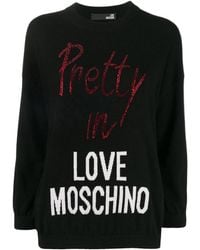 Moschino - Round Neck Knitted Sweater - Lyst