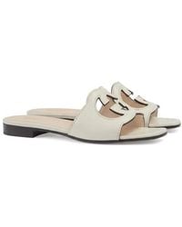 Gucci - Logo Cut-Out Sandals - Lyst