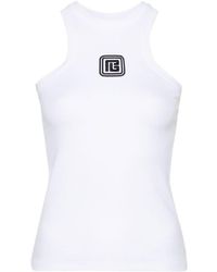 Balmain - Logo Patch Sleeveless Tank Top - Lyst