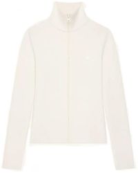 Courreges - Logo Embroidered Zipped Cardigan - Lyst
