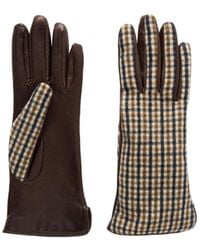 Brunello Cucinelli - Checked Virgin-Wool Flannel And Leather Gloves - Lyst