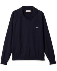Miu Miu - Logo-Embroidered Polo Jumper - Lyst