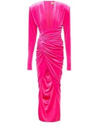 Alexandre Vauthier - Velvet Draped Midi Dress - Lyst