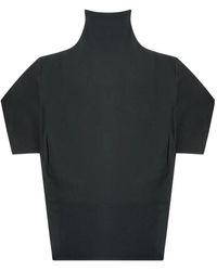 The Row - Funnel-Neck Short-Sleeve Top - Lyst
