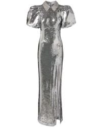 Rebecca Vallance - Olympia Sequined Puff-Sleeve Gown - Lyst