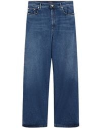 Sportmax - Gastone Logo-Patch Wide-Leg Jeans - Lyst