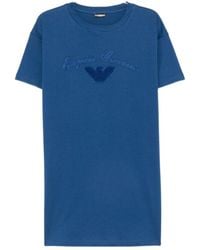 Emporio Armani - Logo-Embroidered T-Shirt Beach Dress - Lyst