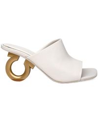 Ferragamo - Square High-Heeled Sandals - Lyst