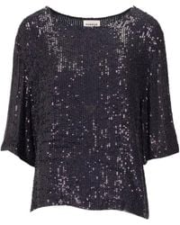 P.A.R.O.S.H. - Sequin-Embellished Short-Sleeve T-Shirt - Lyst