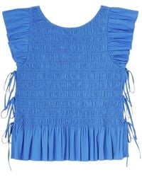 Ganni - Short Angel Sleeved Top - Lyst