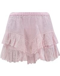 Isabel Marant - Isabel Marant Étoile Flounced Embroidered Shorts - Lyst