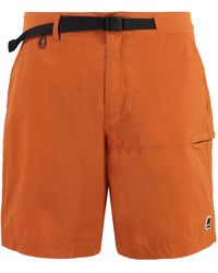 K-Way - Logo Patch Belted Bermuda Shorts - Lyst
