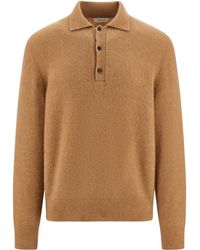 Ferragamo - Ferragamo Button Detailed Knitted Polo Shirt - Lyst