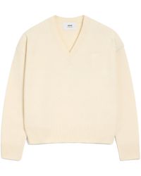 Ami Paris - V-Neck Knitted Jumper - Lyst