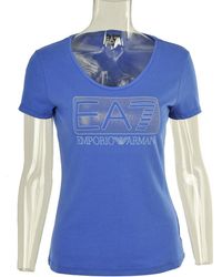 EA7 - T-Shirt With Round Neck And Short Sleeves - Lyst