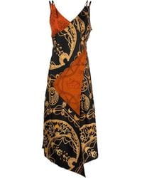 Marine Serre - Graphic-Printed V-Neck Slip Dress - Lyst
