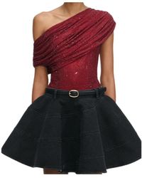 Self-Portrait - Draped One-Shoulder Top - Lyst
