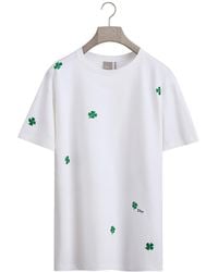 Dior - T-Shirt With Clover Embroidery, Relaxed Fit - Lyst