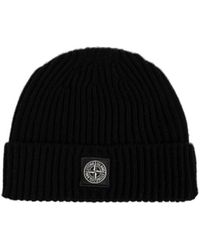 Stone Island - Junior Logo-Patch Knitted Beanie - Lyst