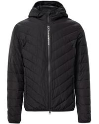 EA7 - Logo-Patch Quilted Down Jacket - Lyst