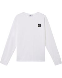 Stone Island - Slim Fit Long Sleeve T-Shirt With Compass Patch - Lyst
