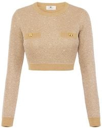 Elisabetta Franchi - Sequins Knit Top - Lyst
