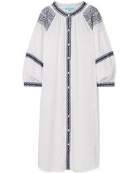 Melissa Odabash - Belted Embroidered Voile Midi Dress - Lyst