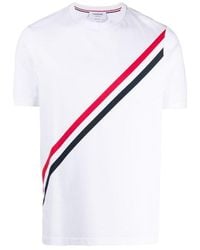 Thom Browne - Rwb-Stripe Short-Sleeve T-Shirt - Lyst