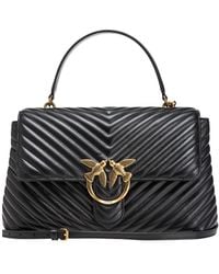 Pinko - Love-Birds Logo Plaque Quilted Shoulder Bag - Lyst