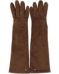 Max Mara - Afideesuede Logo Plaque Gloves - Lyst