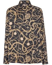 Balmain - Silk Chain Print Shirt - Lyst