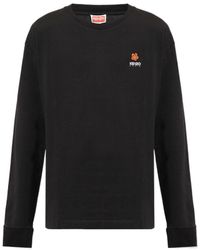 KENZO - Logo Printed Long Sleeved Crewneck T-Shirt - Lyst