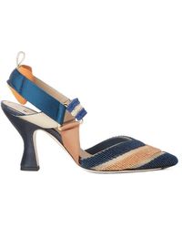 Fendi - And Copper Mesh And Beaded High-Heeled Slingbacks - Lyst