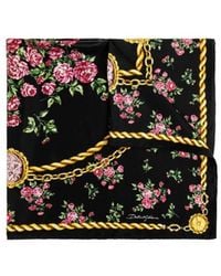 Dolce & Gabbana - Chain Print Floral Scarf - Lyst