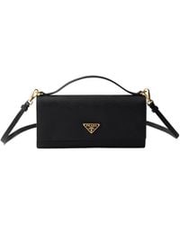 Prada - Triangle-Logo Top Handle Wallet - Lyst