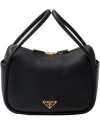 Prada - Logo-Plaque Zipped Tote Bag - Lyst