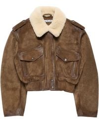 Acne Studios - Suede Bomber Jacket - Lyst