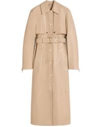 Sportmax - Belted Leather Coat - Lyst