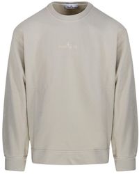 Stone Island - Logo Embroidered Crewneck Sweatshirt - Lyst