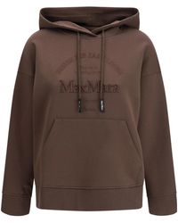 Max Mara - Andrea Logo Embroidered Drawstring Hoodie - Lyst