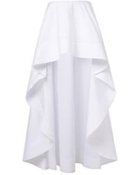 Stella McCartney - Asymmetric Ruffled Cotton Poplin Miniskirt - Lyst