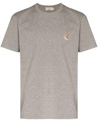 Maison Kitsuné - Fox Logo Embroidered T-Shirt - Lyst