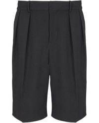 Balmain - Grain De Poudre Pleated Bermuda Shorts - Lyst