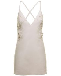 Valentino - Halterneck Floral Appliqué Mini Dress - Lyst