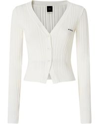 Pinko - Ribbed V-Neck Cardigan - Lyst
